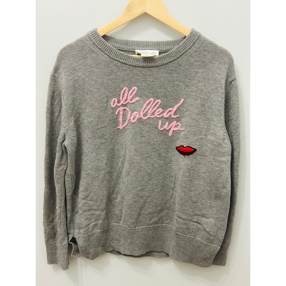 kate spade Sweaters - Broome Street Kate Spade New York "All Dolled Up" Sweater Gray Pink Large Wool